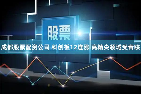成都股票配资公司 科创板12连涨 高精尖领域受青睐